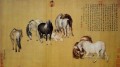 ラング輝く八頭の馬アンティーク中国